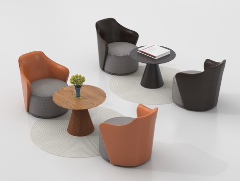 现代洽谈桌椅 休闲桌椅su模型