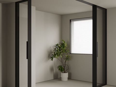  现代转角推拉门su模型 