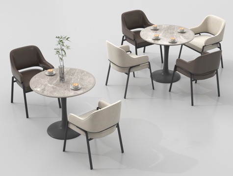 现代洽谈桌椅 休闲桌椅su模型