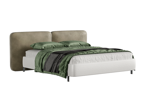  现代简约双人床 双人床 简约床 卧室床 绿色床 抱枕3d模型 