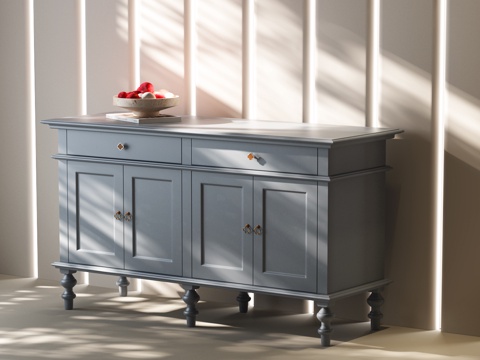 美式斗柜 美式边柜 美式装饰柜 美式玄关柜 现代美式玄关柜su模型