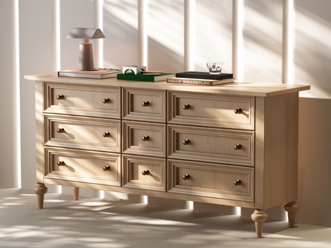 美式斗柜 美式边柜 美式装饰柜 美式玄关柜 现代美式玄关柜su模型