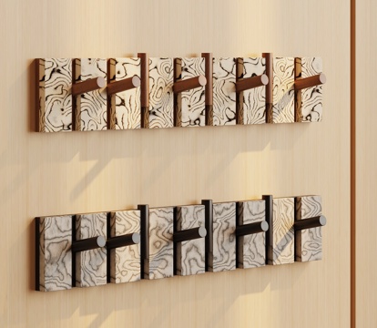 现代中古挂衣钩 意式挂衣钩su模型