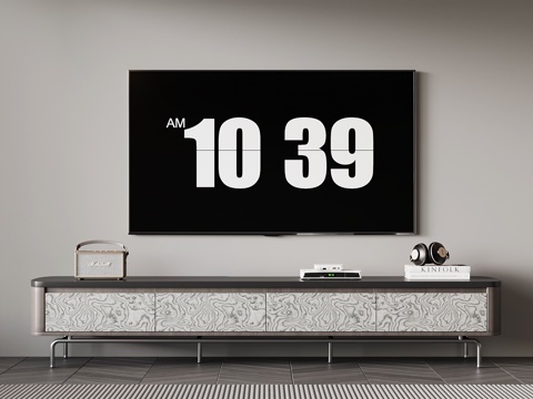 现代意式电视柜su模型