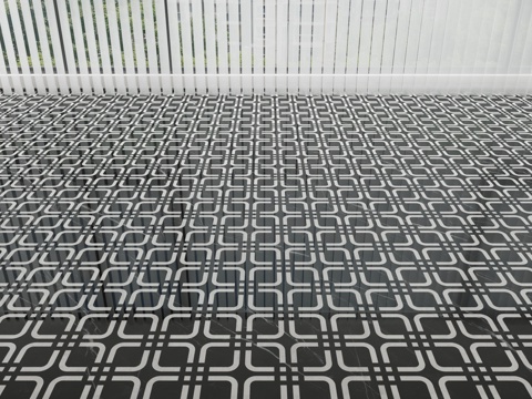  现代石材地面拼花3d模型 