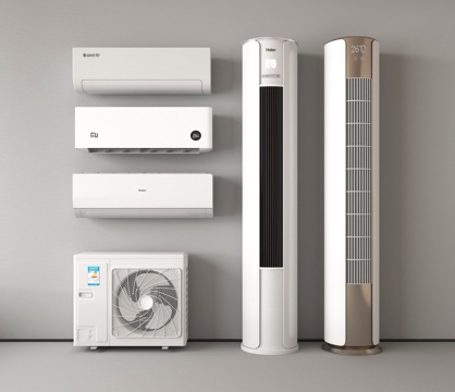 现代空调 壁挂式空调 立式空调 空调外机su模型