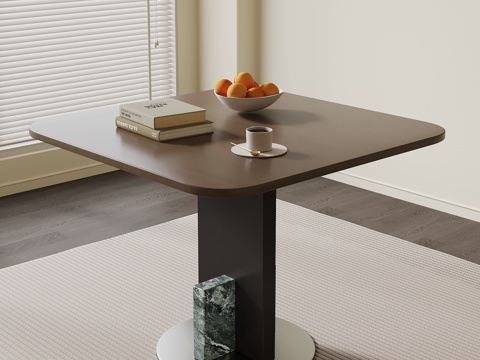 现代意式餐桌 洽谈桌 方桌su模型