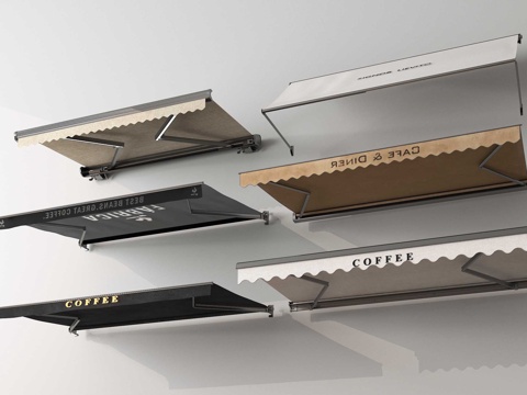 现代遮阳棚 伸缩遮雨棚 雨棚su模型