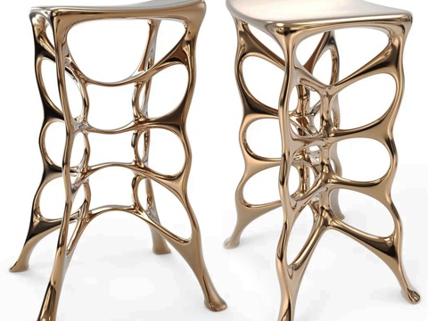 轻奢异形吧凳su模型