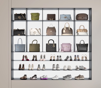 包包 鞋子 包柜su模型