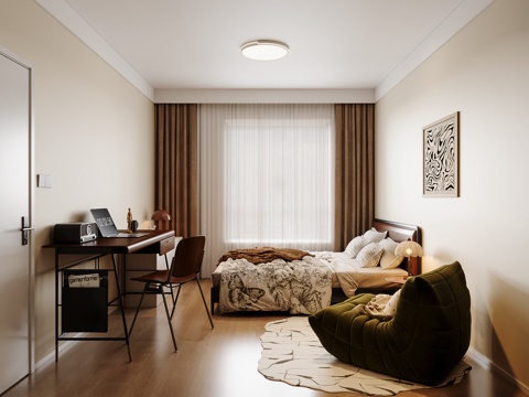 中古风卧室su模型