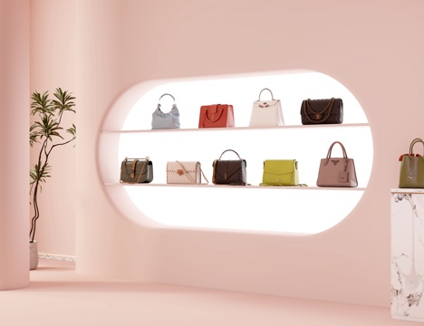 包包 鞋子 包柜su模型