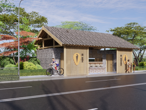 新中式公厕 新中式小公建su模型