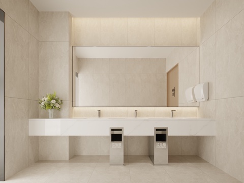  现代公共卫生间3d模型 