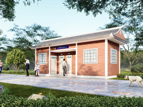 现代公厕 公共卫生间建筑su模型