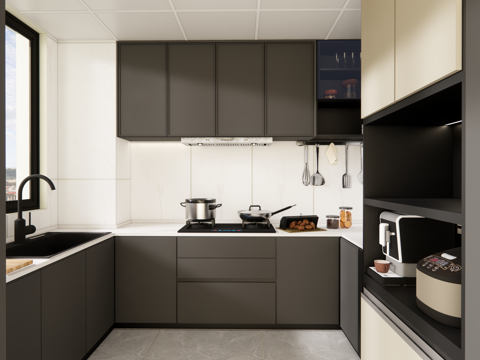 开放式厨房su模型