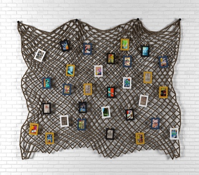  现代渔网照片墙模型3d模型 