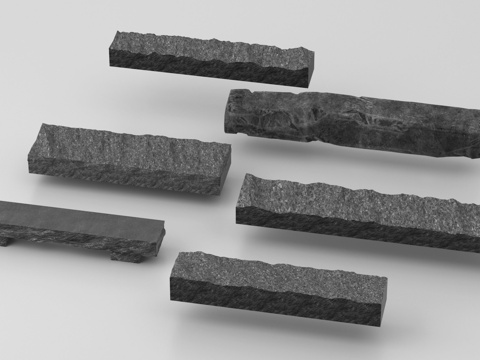 新中式条石 景观条石 景石 条石坐凳su模型