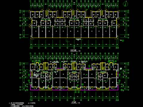七层建筑施工图cad施工图