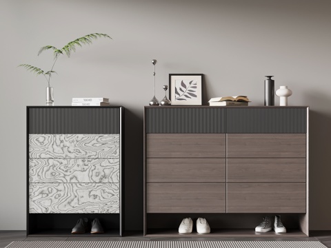 现代意式鞋柜 包豪斯鞋柜 玄关柜su模型