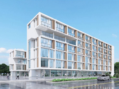 现代学校教学楼su模型