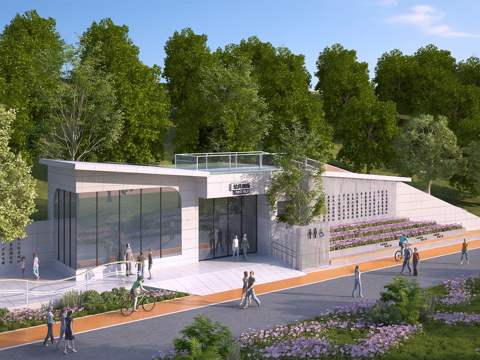 现代公厕 公共卫生间建筑su模型