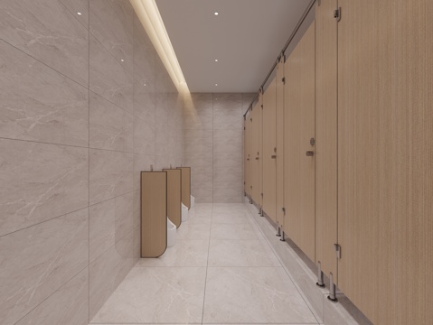 现代公共卫生间3d模型 