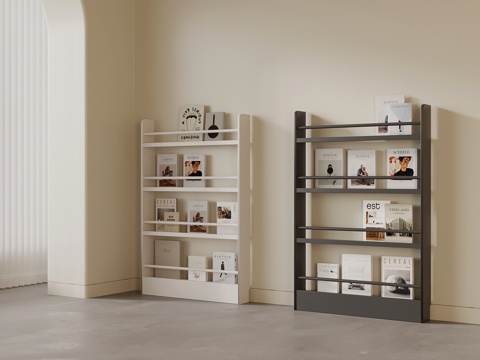  现代极简书架 书籍3d模型 