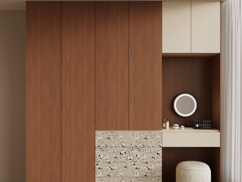 中古衣柜 梳妆台一体衣柜su模型su模型