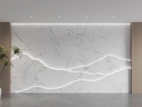 现代大理石背景墙 前台背景墙 沙发背景墙 客厅景墙 山水背景su模型