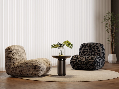 现代布艺沙发 懒人沙发su模型