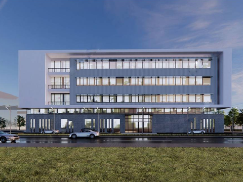 现代多层办公楼 平顶su模型