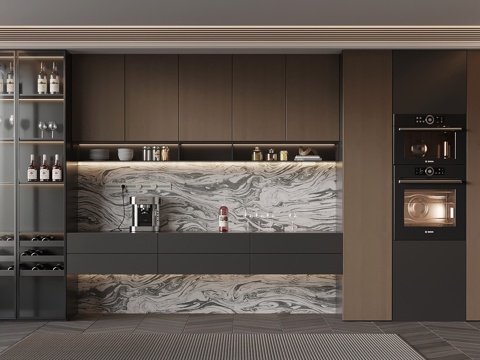 意式酒柜 餐边柜su模型