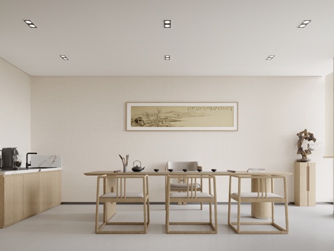  新中式茶室3d模型 