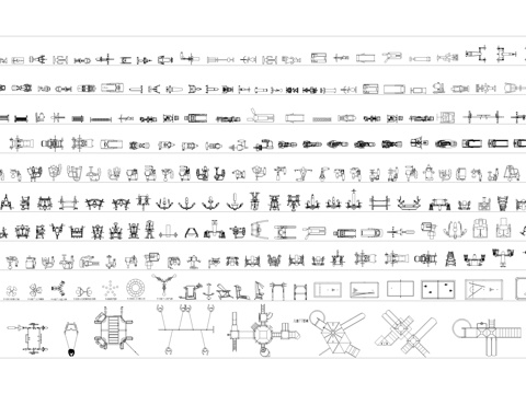 健身房 健身器材 椭圆机 步行机 杠铃 跑步机cad施工图