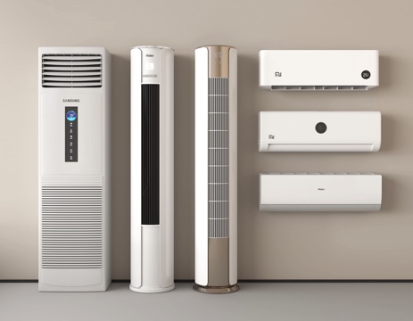 现代空调 壁挂式空调 立式空调su模型