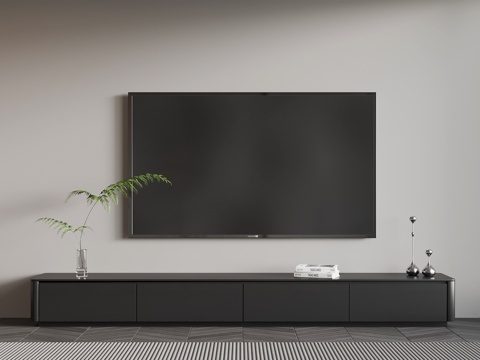 现代意式电视柜 包豪斯电视柜 简易电视柜su模型