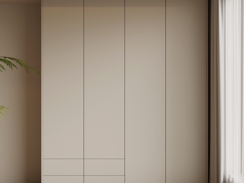 现代简约衣柜su模型
