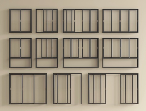  现代窗组合 阳台窗 落地窗 推拉窗 平开窗3d模型 