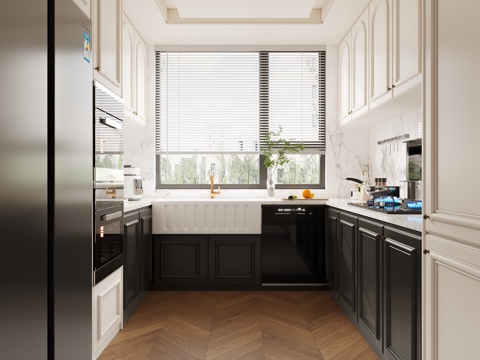 法式厨房 中古厨房su模型