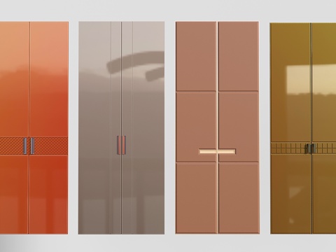 包豪斯衣柜门 门板 孟菲斯烤漆门su模型