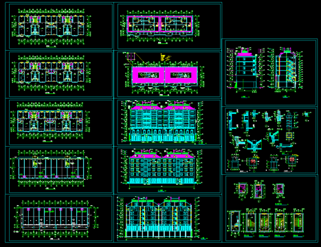 六层建筑施工图cad施工图