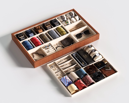  现代首饰柜 首饰收纳盒 手表 珠宝首饰 岛台首饰柜3d模型 