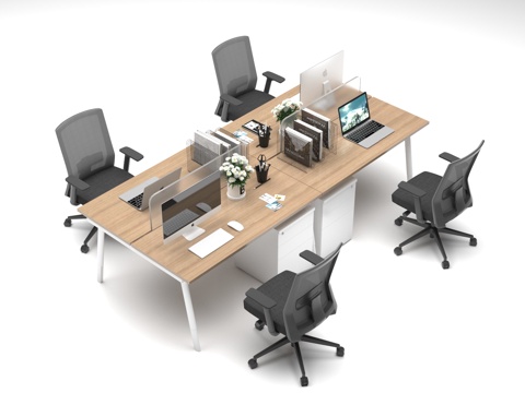  办公桌椅3d模型 