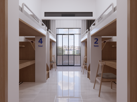 学生宿舍 宿舍 工厂宿舍su模型