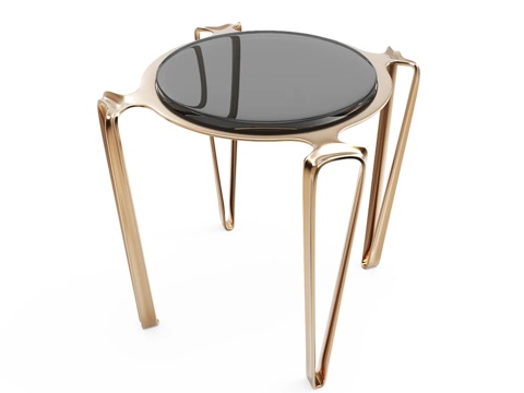 轻奢圆几边几3d模型