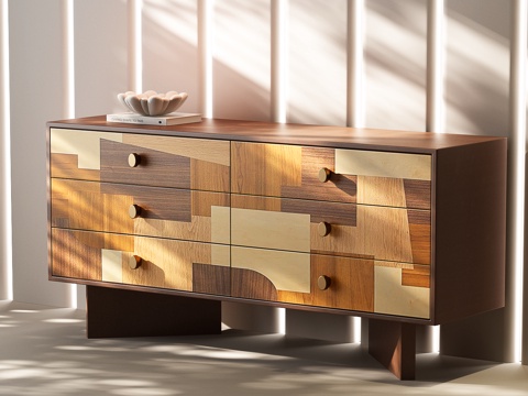 现代中古斗柜 现代意式斗柜 意式中古斗柜su模型