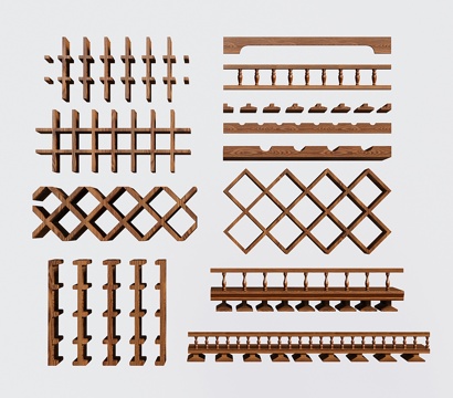  美式方格红酒格 交叉酒架 酒托 酒架 廊桥3d模型 