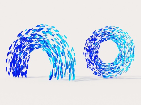  景观雕塑 鱼群雕塑 鱼雕塑 公园雕塑  随机雕塑 现代雕塑3d模型 