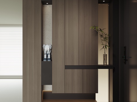 现代入户鞋柜su模型